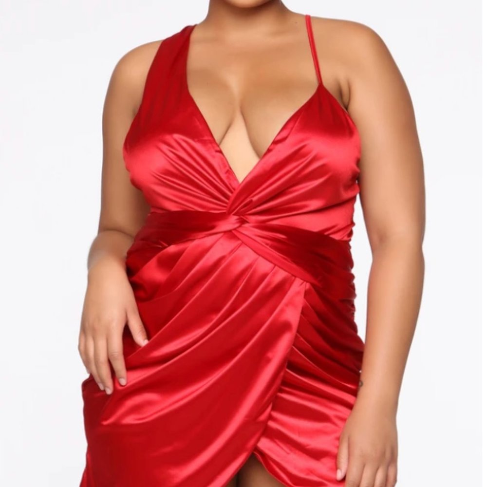 Red Satin FashionNova Dress